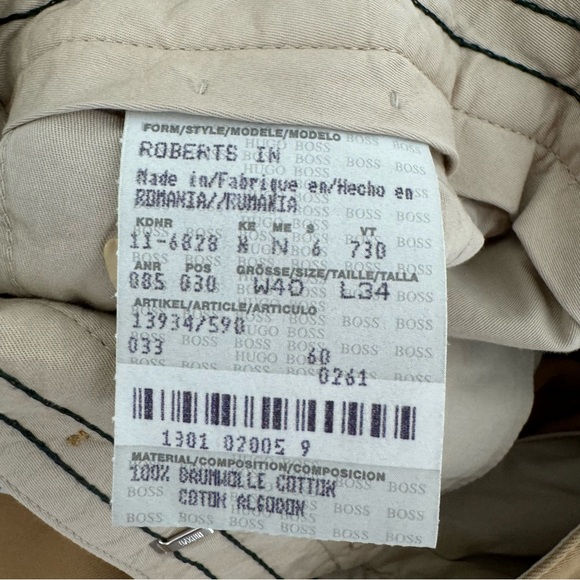 Hugo Boss Roberts Inn Polyester Tan Khaki Mens Pleated Golf Pant Size 40x34 NWD - Picture 8 of 14